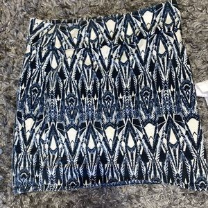 Off white, Navy, and light blue Tribal mini skirt